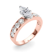 Majestic Channel-Set Round Diamond Engagement Ring in 10K/14K gold and platinum with certified lab-grown or natural diamonds