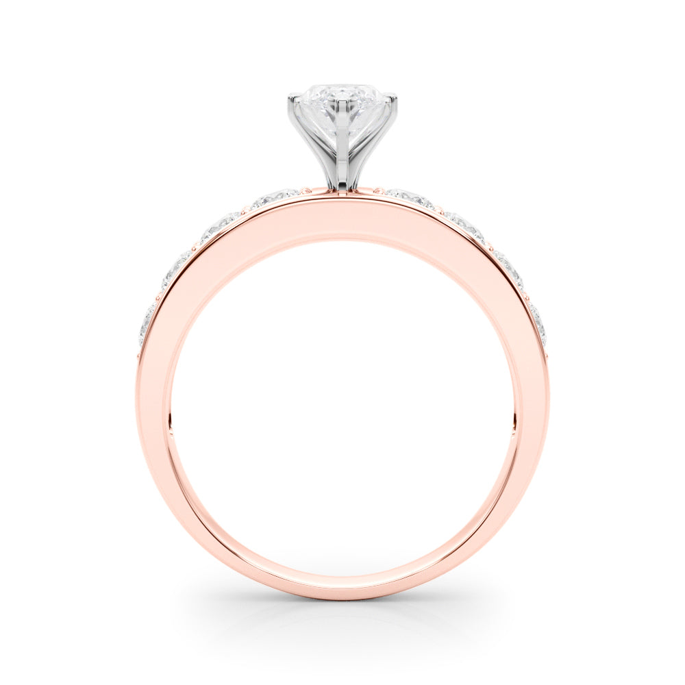 Majestic Channel-Set Round Diamond Engagement Ring in 10K/14K gold and platinum with certified lab-grown or natural diamonds