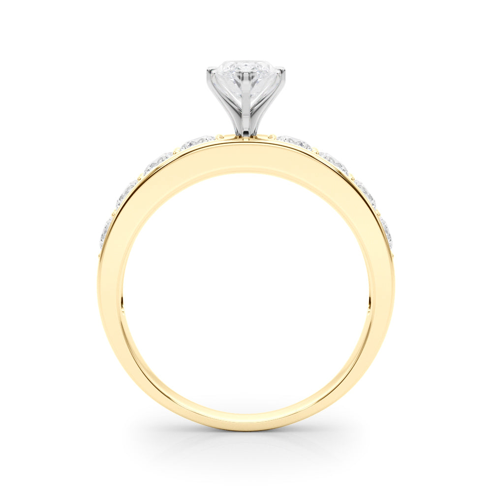 Majestic Channel-Set Round Diamond Engagement Ring in 10K/14K gold and platinum with certified lab-grown or natural diamonds