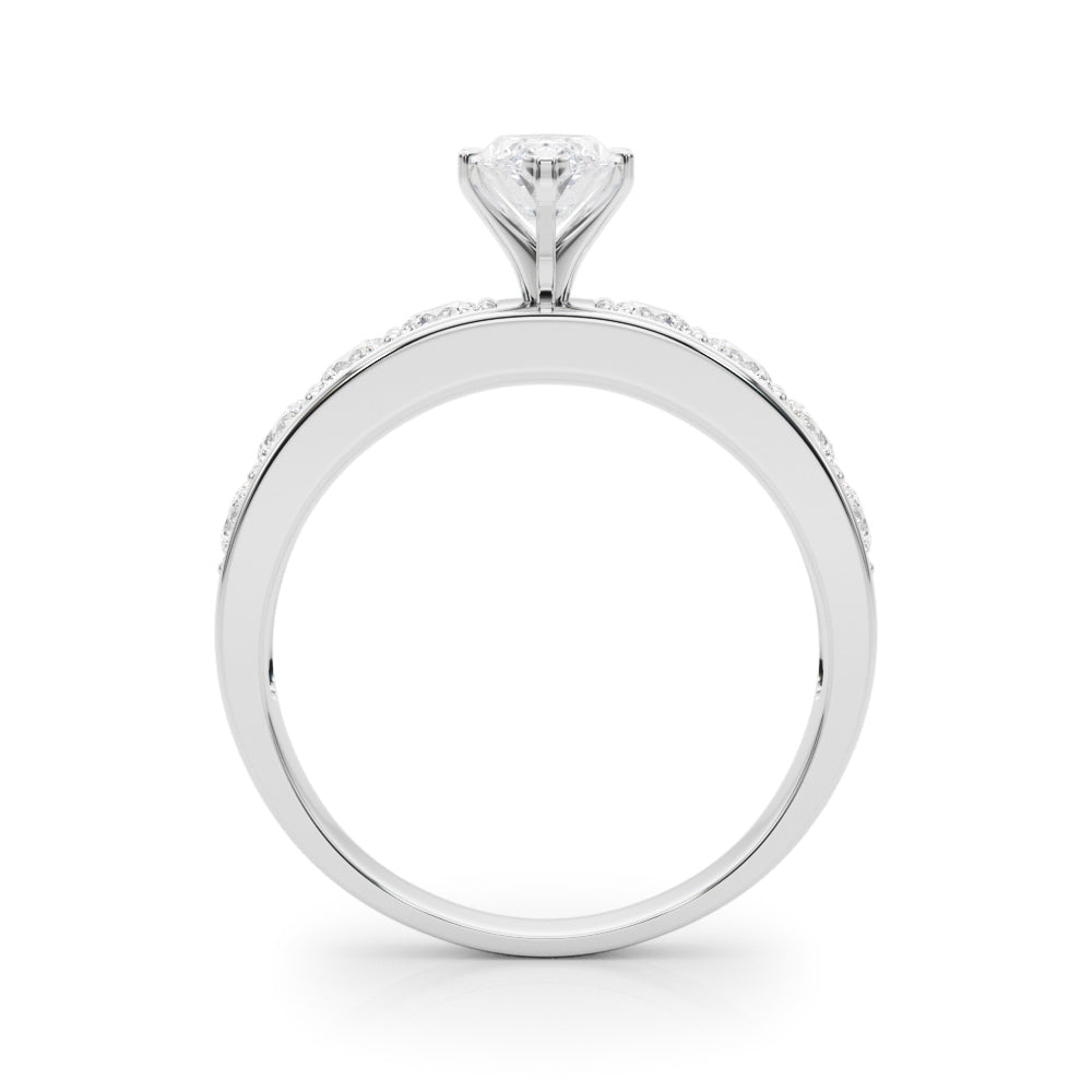 Majestic Channel-Set Round Diamond Engagement Ring in 10K/14K gold and platinum with certified lab-grown or natural diamonds