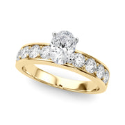 Majestic Channel-Set Round Diamond Engagement Ring in 10K/14K gold and platinum with certified lab-grown or natural diamonds