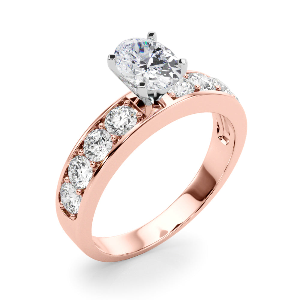 Majestic Channel-Set Round Diamond Engagement Ring in 10K/14K gold and platinum with certified lab-grown or natural diamonds