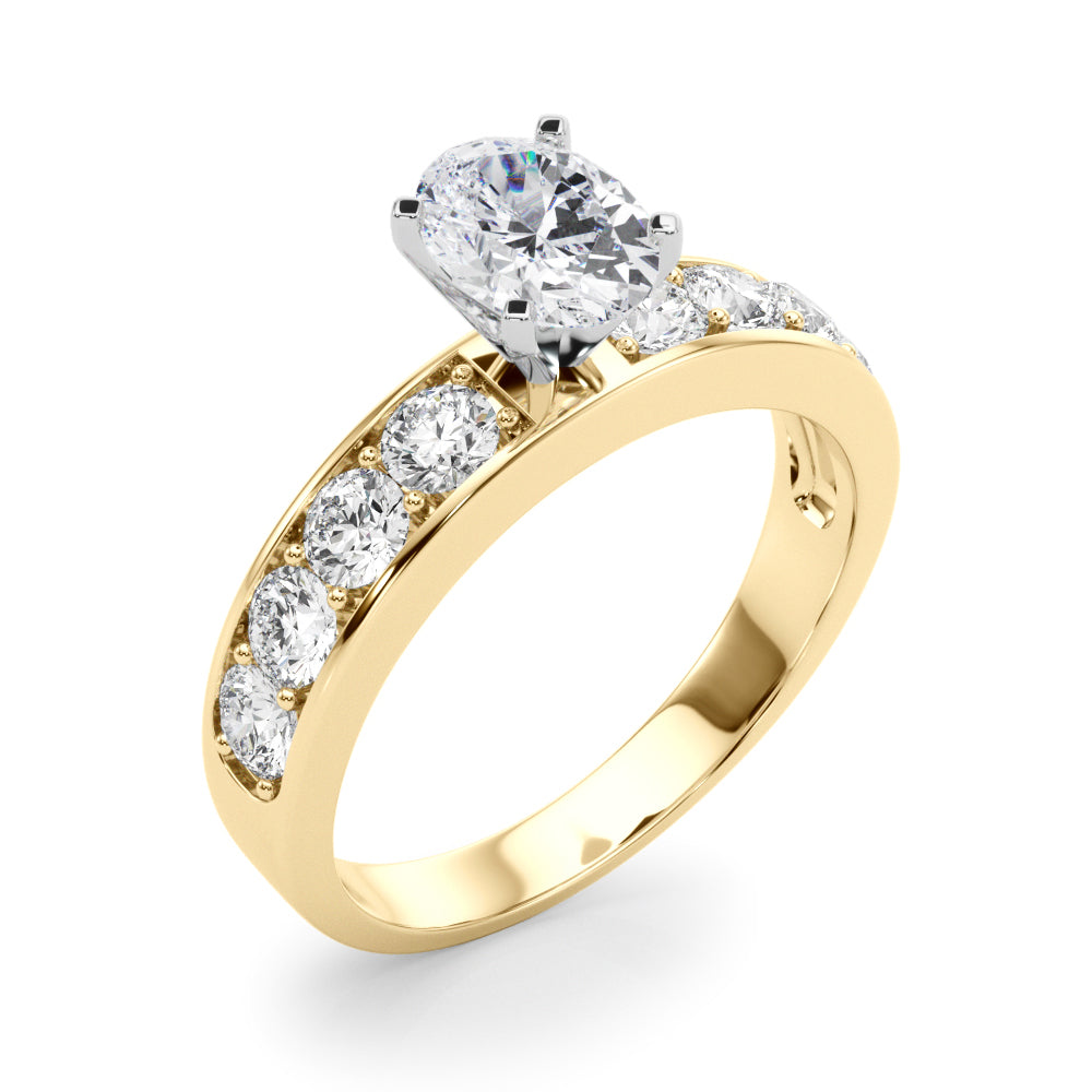 Majestic Channel-Set Round Diamond Engagement Ring in 10K/14K gold and platinum with certified lab-grown or natural diamonds