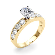 Majestic Channel-Set Round Diamond Engagement Ring in 10K/14K gold and platinum with certified lab-grown or natural diamonds