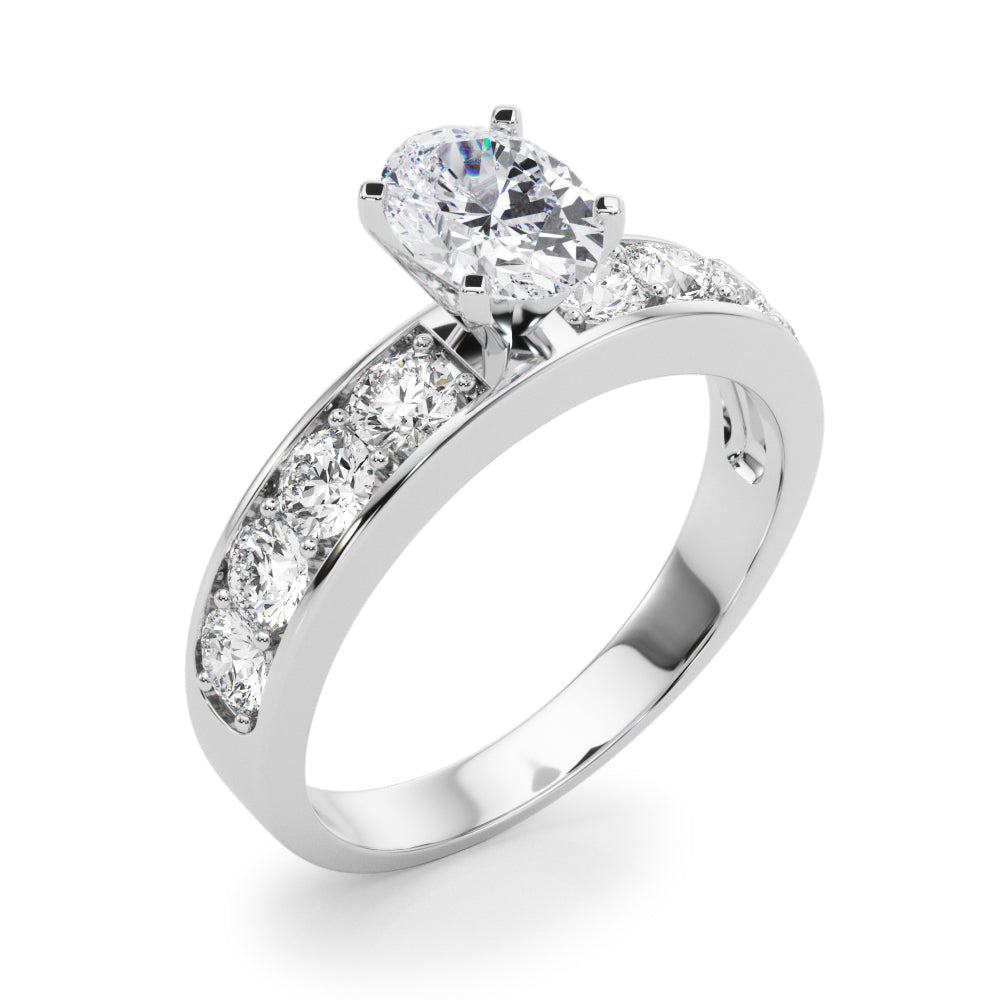 Majestic Channel-Set Round Diamond Engagement Ring in 10K/14K gold and platinum with certified lab-grown or natural diamonds