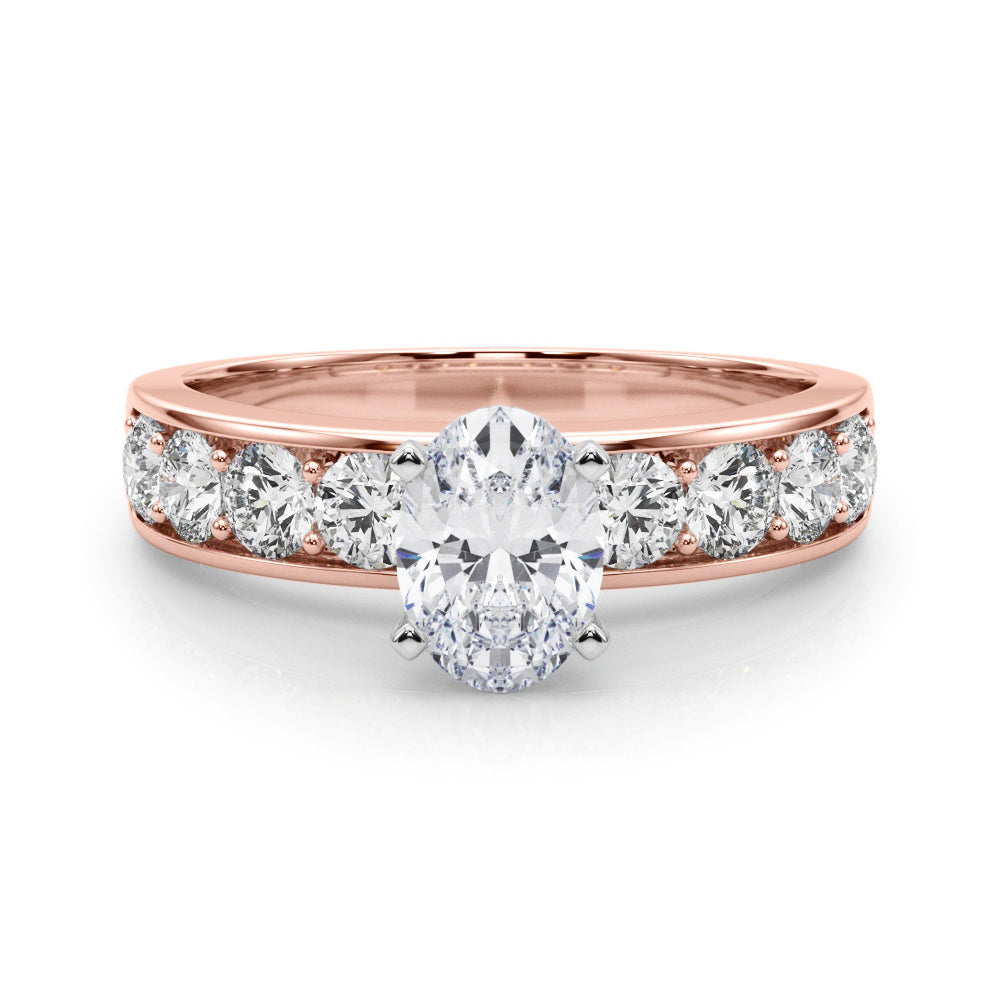 Majestic Channel-Set Round Diamond Engagement Ring in 10K/14K gold and platinum with certified lab-grown or natural diamonds