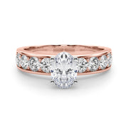 Majestic Channel-Set Round Diamond Engagement Ring in 10K/14K gold and platinum with certified lab-grown or natural diamonds