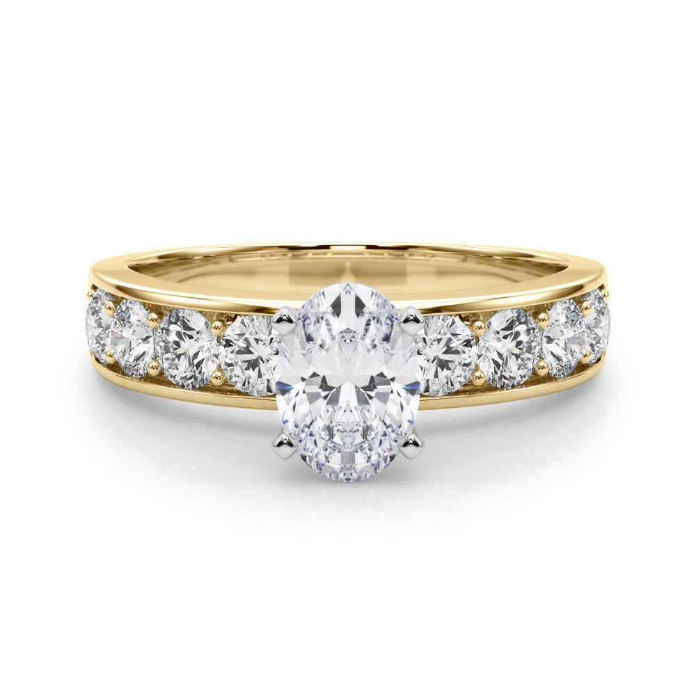 Majestic Channel-Set Round Diamond Engagement Ring in 10K/14K gold and platinum with certified lab-grown or natural diamonds