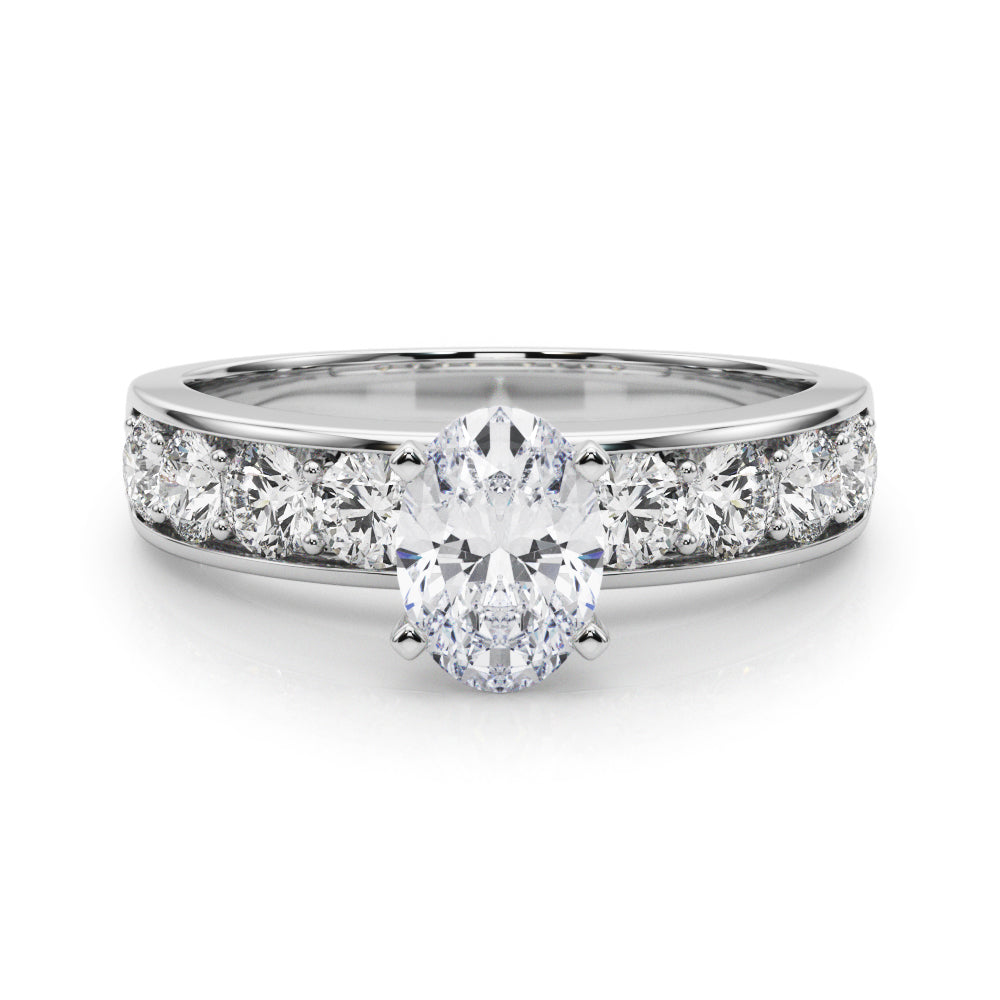 Majestic Channel-Set Round Diamond Engagement Ring in 10K/14K gold and platinum with certified lab-grown or natural diamonds