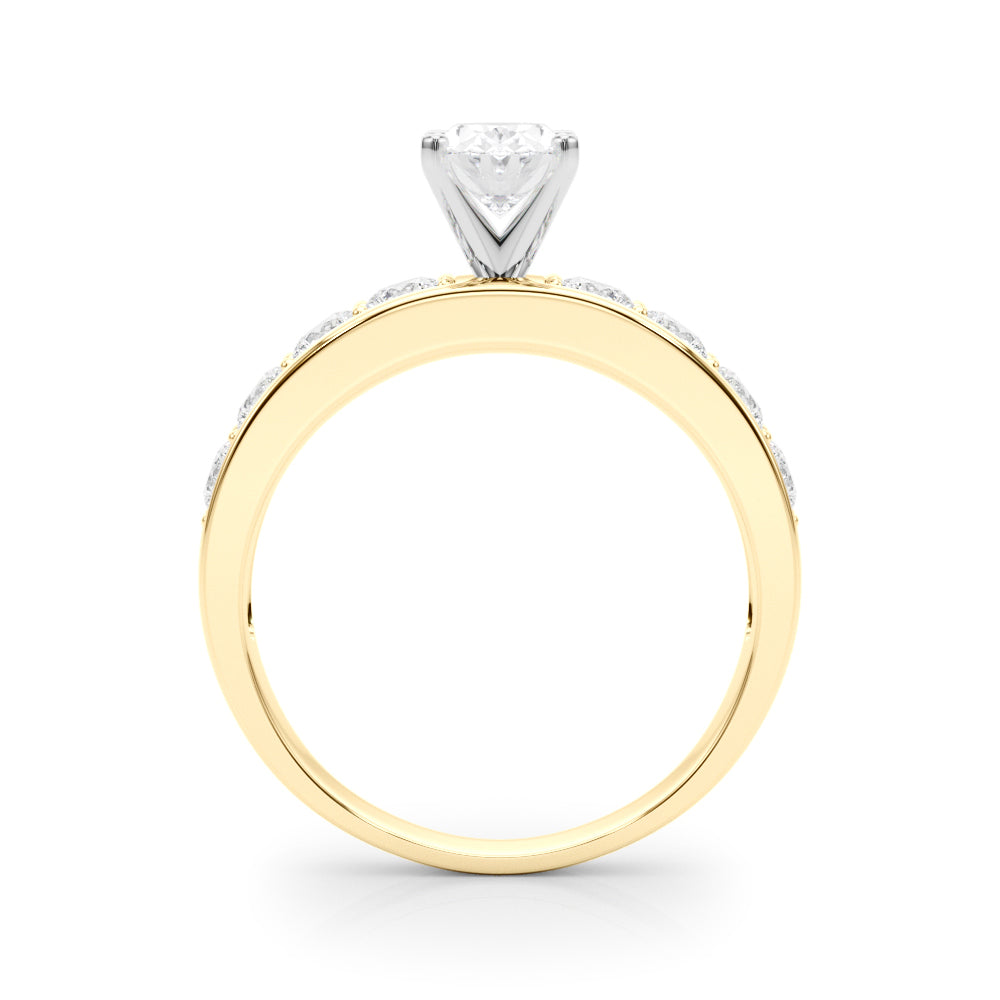 Majestic Channel-Set Round Diamond Engagement Ring in 10K/14K gold and platinum with certified lab-grown or natural diamonds