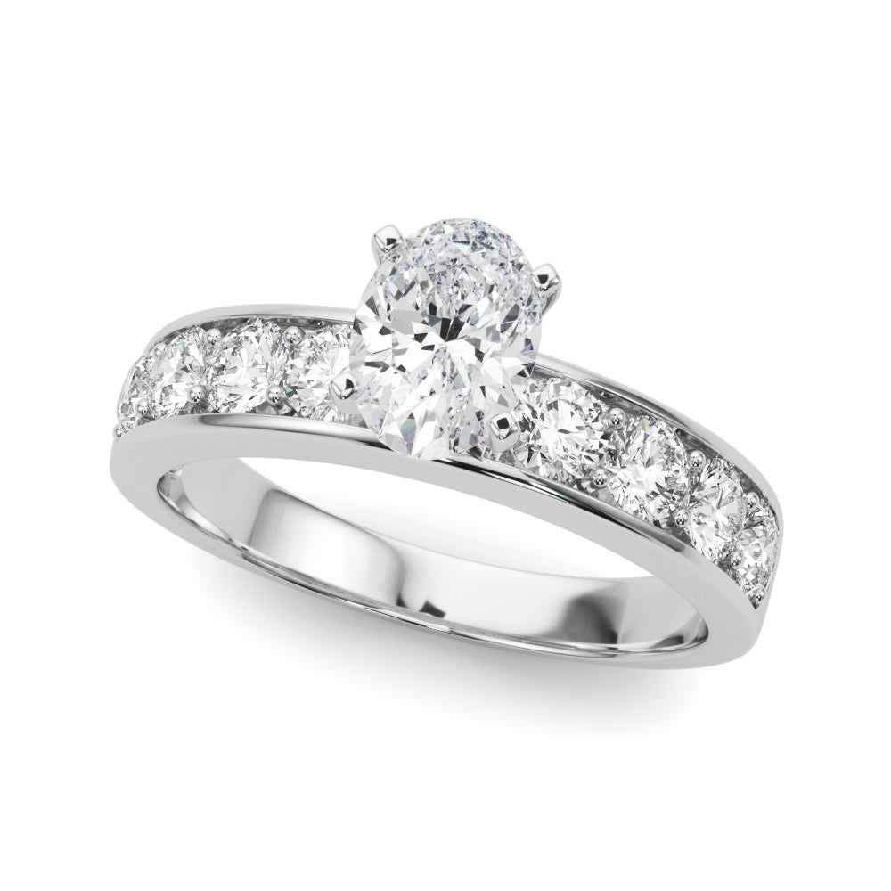 Majestic Channel-Set Round Diamond Engagement Ring in 10K/14K gold and platinum with certified lab-grown or natural diamonds