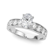 Majestic Channel-Set Round Diamond Engagement Ring in 10K/14K gold and platinum with certified lab-grown or natural diamonds