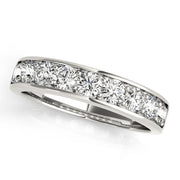 Shared Prong Channel Set Half Eternity Ring in Gold & Platinum