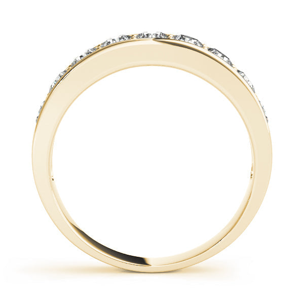 Shared Prong Channel Set Half Eternity Ring in Gold & Platinum