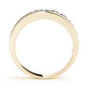 Shared Prong Channel Set Half Eternity Ring in Gold & Platinum