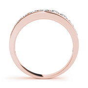 Shared Prong Channel Set Half Eternity Ring in Gold & Platinum