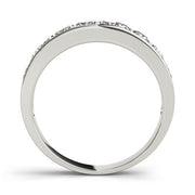 Shared Prong Channel Set Half Eternity Ring in Gold & Platinum