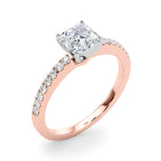 Sculpted Prong-Set Round Diamond Engagement Ring in 10K/14K gold and platinum with certified lab-grown or natural diamonds