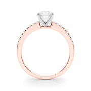Sculpted Prong-Set Round Diamond Engagement Ring in 10K/14K gold and platinum with certified lab-grown or natural diamonds