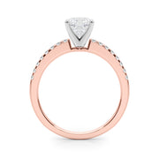 Sculpted Prong-Set Round Diamond Engagement Ring in 10K/14K gold and platinum with certified lab-grown or natural diamonds
