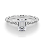 Sculpted Prong-Set Round Diamond Engagement Ring in 10K/14K gold and platinum with certified lab-grown or natural diamonds
