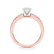 Sculpted Prong-Set Round Diamond Engagement Ring in 10K/14K gold and platinum with certified lab-grown or natural diamonds
