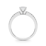 Sculpted Prong-Set Round Diamond Engagement Ring in 10K/14K gold and platinum with certified lab-grown or natural diamonds