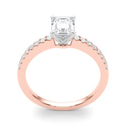 Sculpted Prong-Set Round Diamond Engagement Ring in 10K/14K gold and platinum with certified lab-grown or natural diamonds