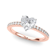 Sculpted Prong-Set Round Diamond Engagement Ring in 10K/14K gold and platinum with certified lab-grown or natural diamonds