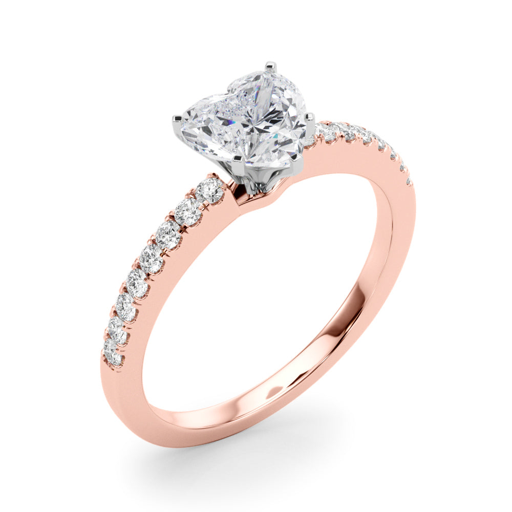 Sculpted Prong-Set Round Diamond Engagement Ring in 10K/14K gold and platinum with certified lab-grown or natural diamonds