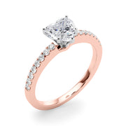 Sculpted Prong-Set Round Diamond Engagement Ring in 10K/14K gold and platinum with certified lab-grown or natural diamonds