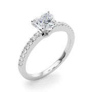 Sculpted Prong-Set Round Diamond Engagement Ring in 10K/14K gold and platinum with certified lab-grown or natural diamonds