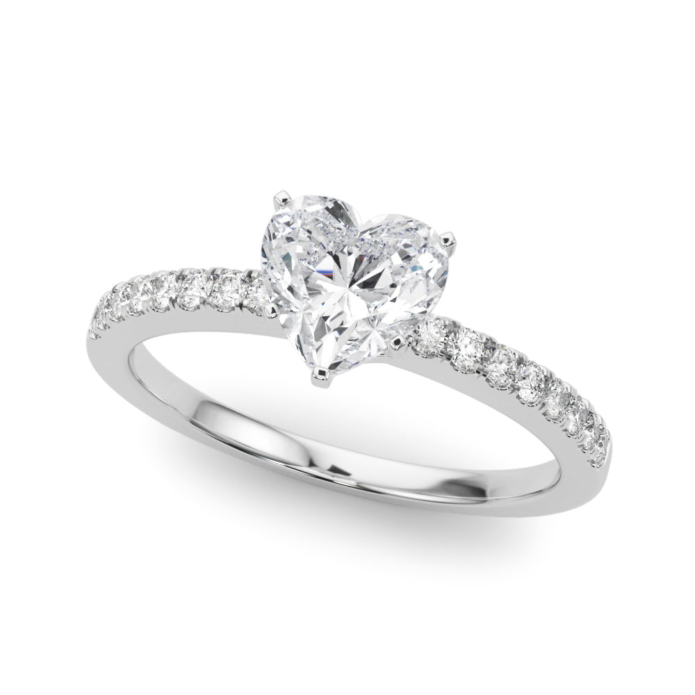 Sculpted Prong-Set Round Diamond Engagement Ring in 10K/14K gold and platinum with certified lab-grown or natural diamonds