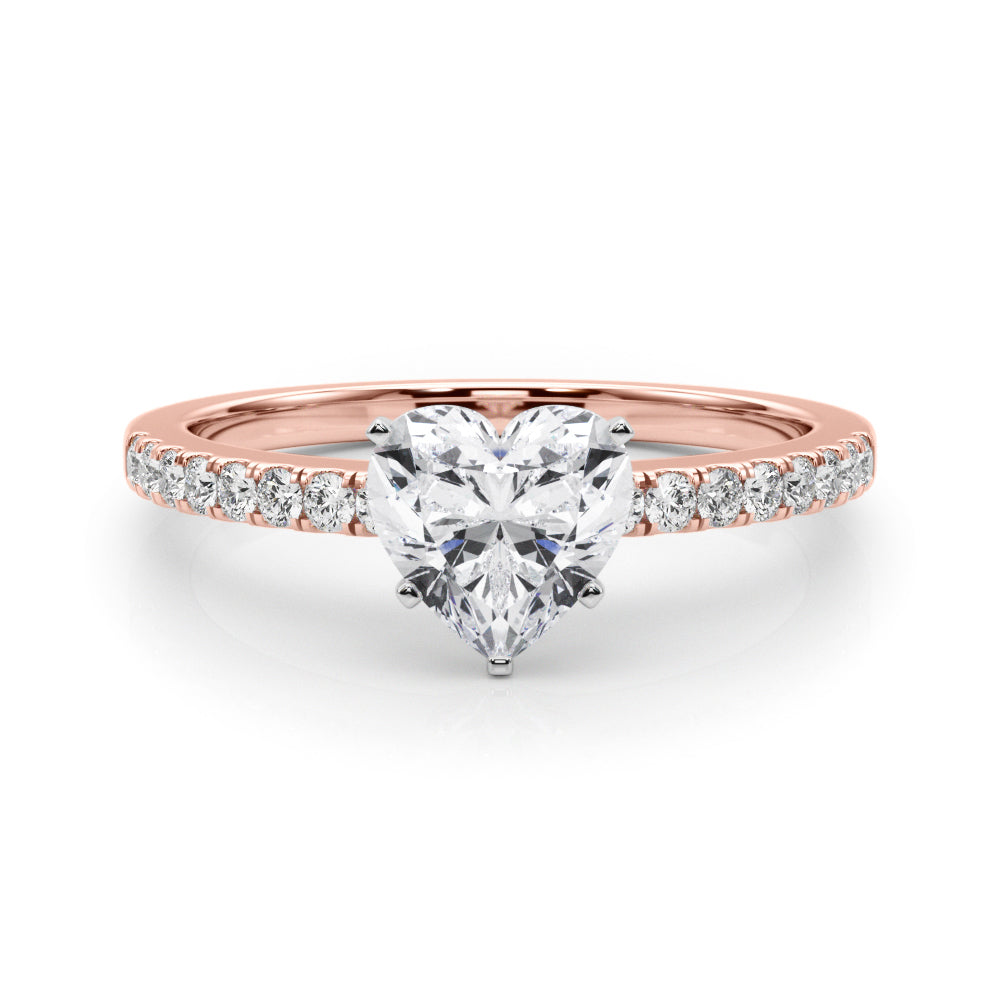 Sculpted Prong-Set Round Diamond Engagement Ring in 10K/14K gold and platinum with certified lab-grown or natural diamonds