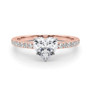 Sculpted Prong-Set Round Diamond Engagement Ring in 10K/14K gold and platinum with certified lab-grown or natural diamonds