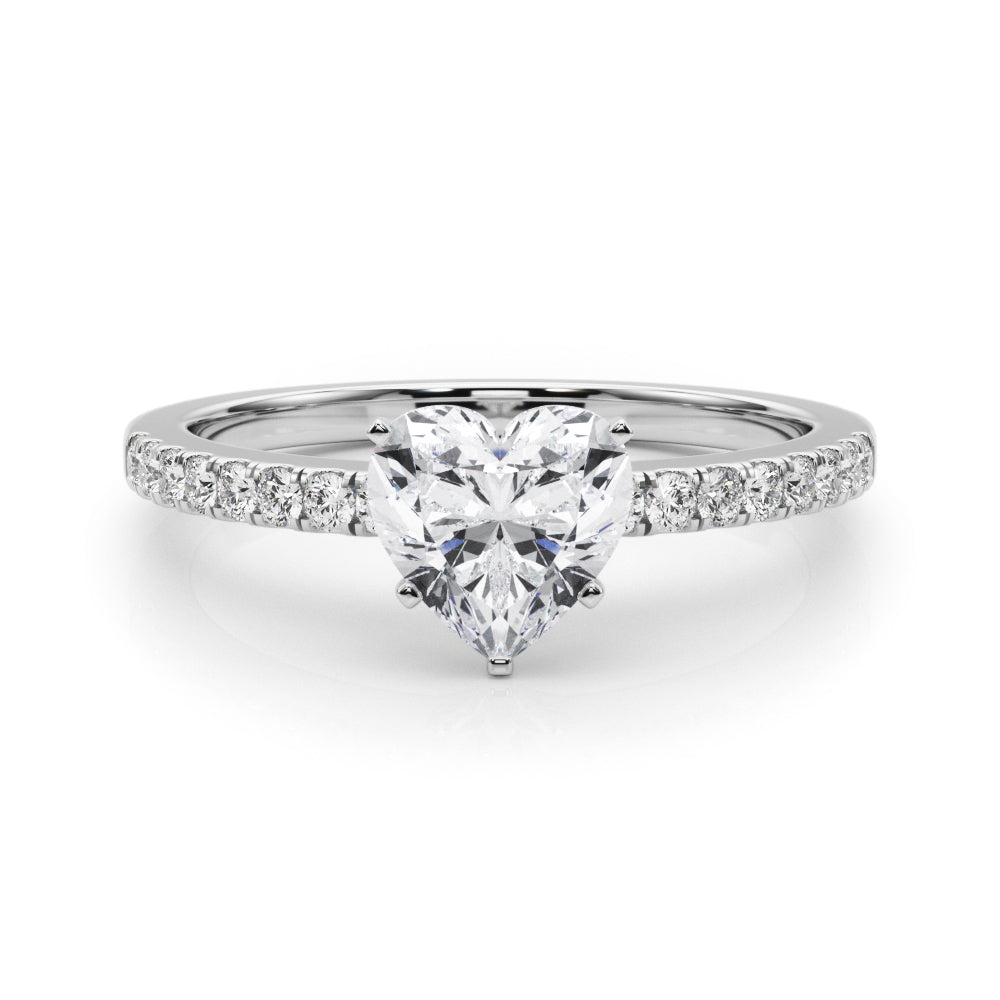 Sculpted Prong-Set Round Diamond Engagement Ring in 10K/14K gold and platinum with certified lab-grown or natural diamonds
