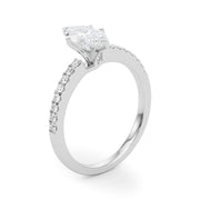 Sculpted Prong-Set Round Diamond Engagement Ring in 10K/14K gold and platinum with certified lab-grown or natural diamonds