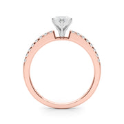 Sculpted Prong-Set Round Diamond Engagement Ring in 10K/14K gold and platinum with certified lab-grown or natural diamonds