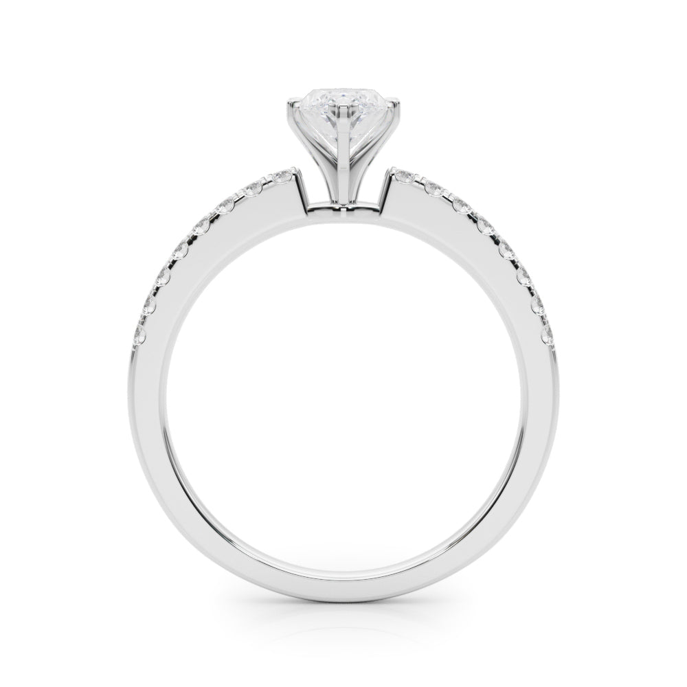 Sculpted Prong-Set Round Diamond Engagement Ring in 10K/14K gold and platinum with certified lab-grown or natural diamonds