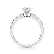 Sculpted Prong-Set Round Diamond Engagement Ring in 10K/14K gold and platinum with certified lab-grown or natural diamonds