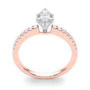 Sculpted Prong-Set Round Diamond Engagement Ring in 10K/14K gold and platinum with certified lab-grown or natural diamonds