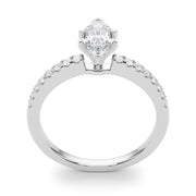 Sculpted Prong-Set Round Diamond Engagement Ring in 10K/14K gold and platinum with certified lab-grown or natural diamonds