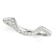 Prong Set Curved Half Eternity Ring in Gold & Platinum
