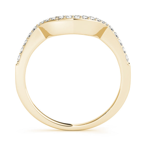 Prong Set Curved Half Eternity Ring in Gold & Platinum