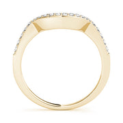 Prong Set Curved Half Eternity Ring in Gold & Platinum