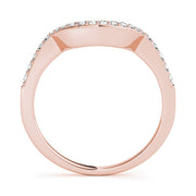 Prong Set Curved Half Eternity Ring in Gold & Platinum