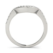 Prong Set Curved Half Eternity Ring in Gold & Platinum