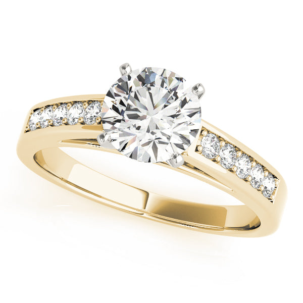 Statement Channel-Set Round Diamond Engagement Ring in 10K/14K gold and platinum with certified lab-grown or natural diamonds