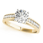 Statement Channel-Set Round Diamond Engagement Ring in 10K/14K gold and platinum with certified lab-grown or natural diamonds