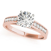Statement Channel-Set Round Diamond Engagement Ring in 10K/14K gold and platinum with certified lab-grown or natural diamonds